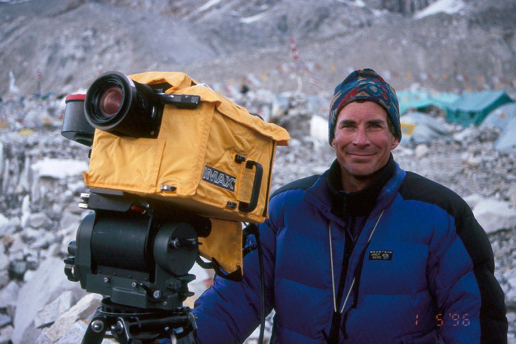 David Breshears filmando el documental IMAX sobre la escalada del Monte Everest.